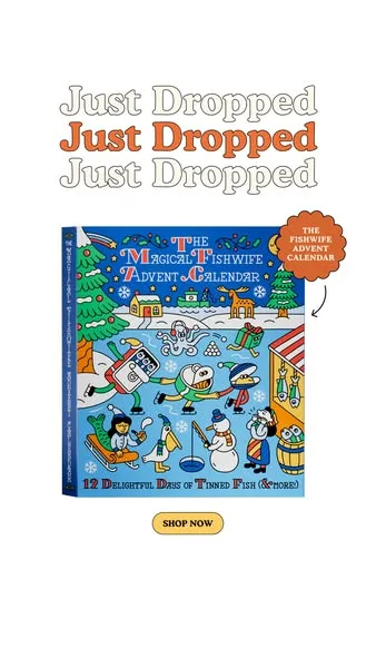 Fishwife static image ad: THE 12 DAYS OF FISHWIFE ADVENT CALENDAR IS OFFICIALLY HERE!!!!! 🤶🎄‼️🎣
