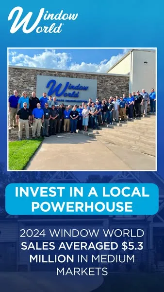 Window World static image ad: Invest in a Window World franchise and gain a foothold in a stable, profitable industry! Window World franchises offer trusted products, strong…