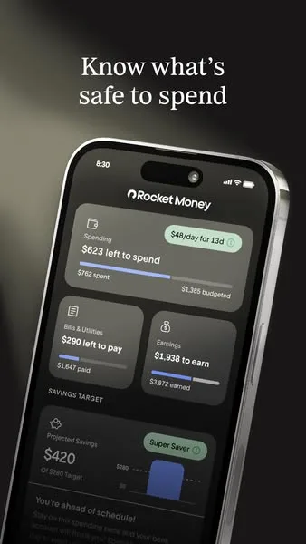Rocket Money screenshot / interface ad: Track spending. Find savings. One simple app. ⭐️