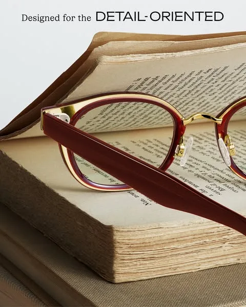 Warby Parker product showcase ad: This just in: eye-catching vintage details in new, lightweight frames.