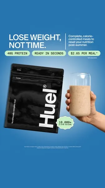 Huel static image ad: The easiest high-protein breakfast you’ll actually stick to