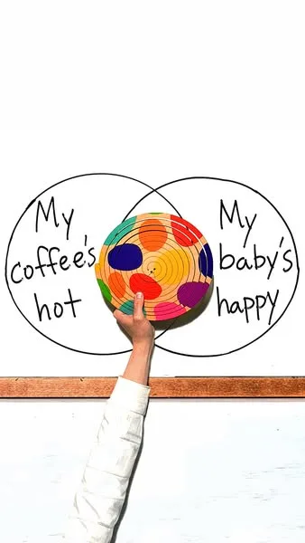 Lovevery static image ad: POV: your baby is fully entertained, and you suddenly remember you’re a person too.