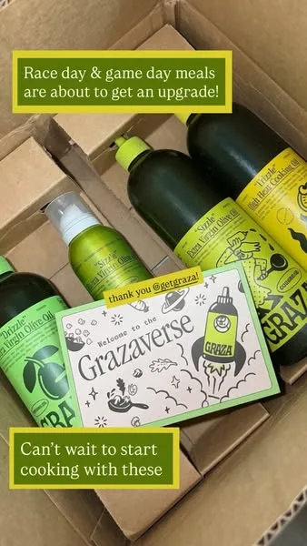 Graza static image ad: Now for a limited time, get 25% off three oils for all your cooking adventures!