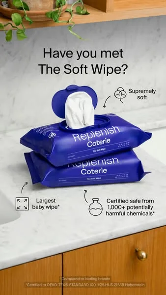 Coterie static image ad: Meet The Soft Wipe: