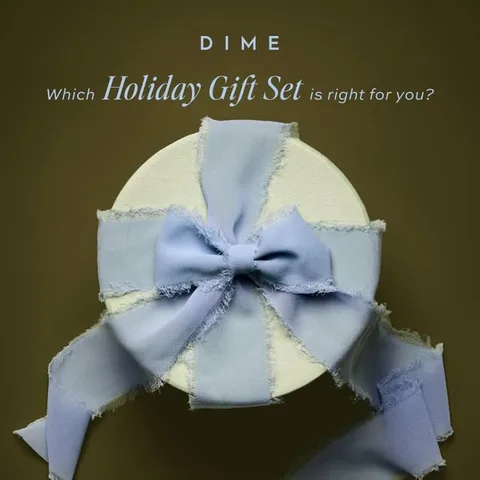 DIME Beauty carousel ad: Get your holiday shopping done early this year. 🎁 A little something for everyone on your list, DIME limited edition holiday-ready skincare,…