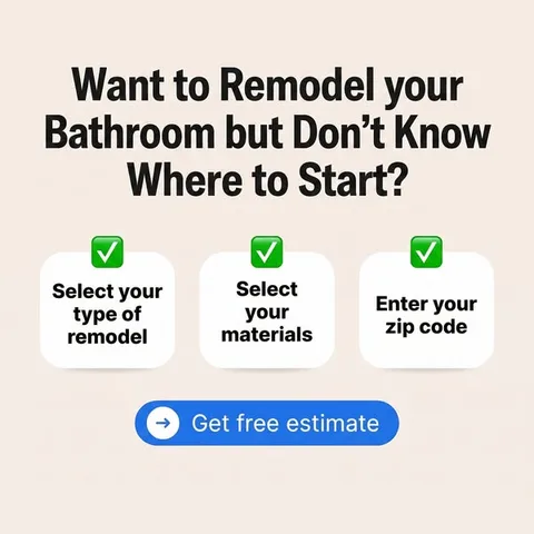 West Shore Home checklist / educational ad: Not sure where to start on your bathroom remodel? Get one step closer to your dream bathroom with a price estimate in minutes. Free, online, and no…