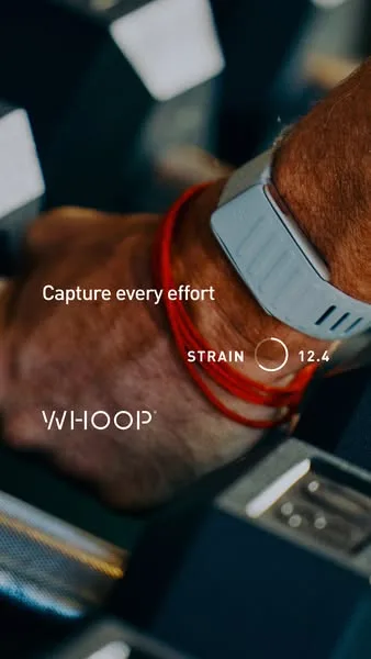 WHOOP static image ad: WHOOP stays on, turning what your body does every day into guidance that helps you live better over time.