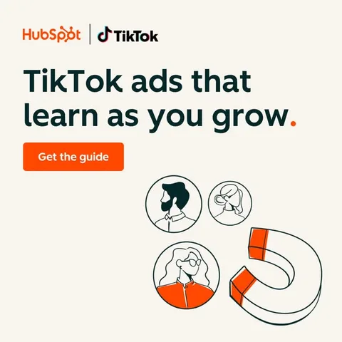 HubSpot static image ad: TikTok Ads: Now native in HubSpot, so every lead makes your targeting sharper. Get the playbook to build your strategy.
