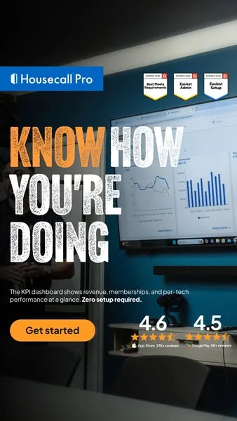 Housecall Pro static image ad: Pipeline allows you to follow every led through the cycle, from first call to booked job. Of course it doesn't stop with tracking. Get everything to…