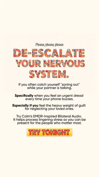 Calm static image ad: Never heard of bilateral stimulation?