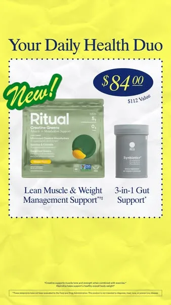 Ritual static image ad: GET PUMPED! Add Creatine Greens to your daily routine to plays to your strengths.