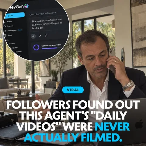 HeyGen static image ad: Listing spotlights, market updates, neighborhood guides, and agent intros, built in and ready to go. Try HeyGen for Real Estate.