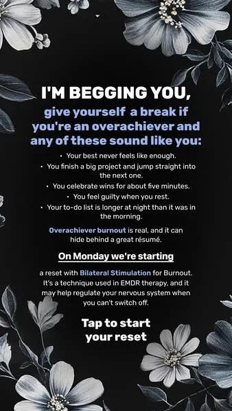 Calm static image ad: Stop what you’re doing ✋ How many minutes have you been mindlessly scrolling? Take a pause and switch the scroll for a 3-minute breathing session…