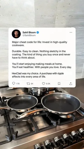 HexClad static image ad: Millions of home chefs are switching to HexClad - here's why: