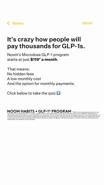 Noom static image ad: GLP-1 works with your biology to help regulate appetite.