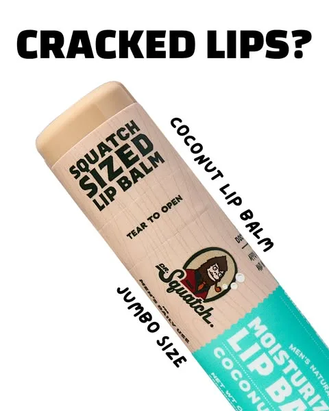 Dr. Squatch product showcase ad: 😃 NEW JUMBO LIP BLAMS