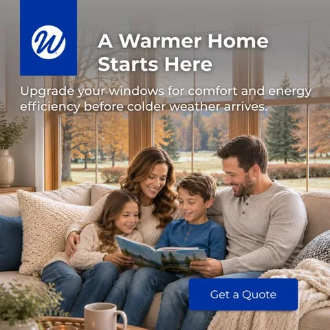 Window World lifestyle / destination ad: Make every room feel ready for sweater weather. Upgrade your windows before winter and enjoy greater comfort through every cold forecast.