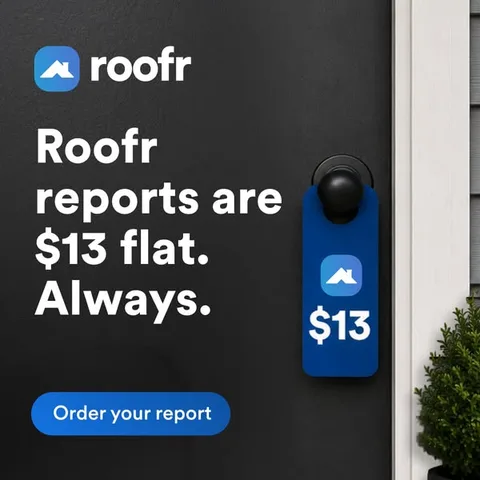Roofr static image ad: Get $13 reports in 2 hours without leaving your truck