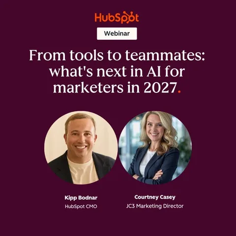 HubSpot static image ad: New AI research lands ahead of 2027 planning season. Free masterclass for marketing leaders. Reserve your spot.