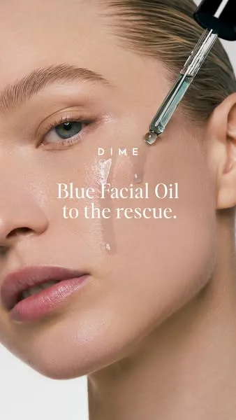 DIME Beauty product showcase ad: Meet your all-in-one solution for calming redness, clearing blemishes, and supporting hydrated glowy skin without messing with your skin barrier. ✨