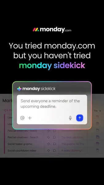 monday.com static image ad: All those updates, reminders, and follow-ups? They didn’t need to be yours.