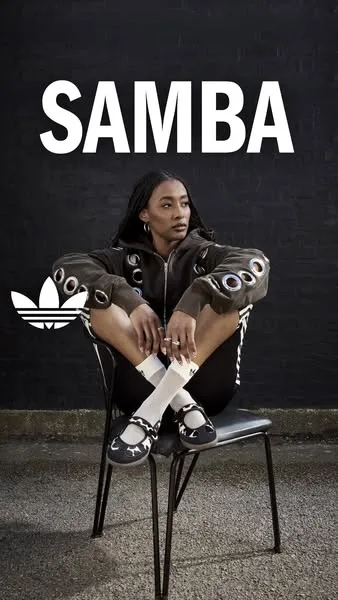 adidas static image ad: Explore Samba as it enters a new era of expression with a premium fawn-inspired texture.
