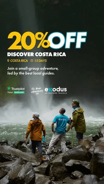 Exodus Adventure Travels static image ad: Our offer has been extended. Save 20% on this 2027 adventure while you still can.