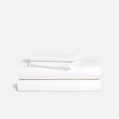 Brooklinen static image ad: Other brands say they're 50% cheaper - and boy will you feel it. Sleep with Brooklinen's award-winning, 5-star bedding today!