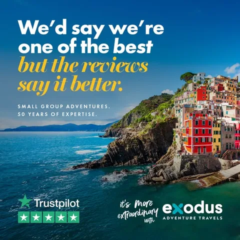 Exodus Adventure Travels static image ad: Travelers rave about the itineraries, knowledgeable guides, and every detail taken care of. Why travel any other way?