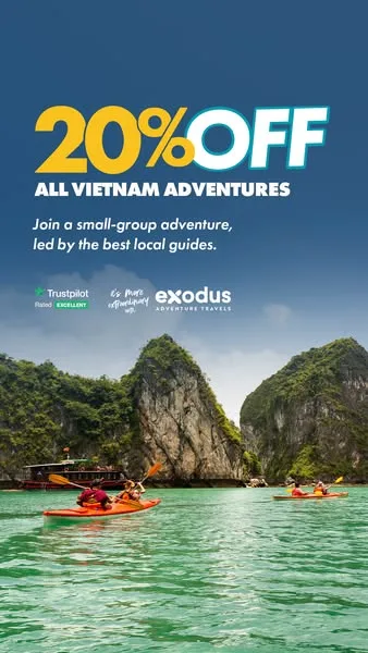 Exodus Adventure Travels static image ad: There’s still time to save 20% on your next adventure. Our offer has been extended, but not for long.