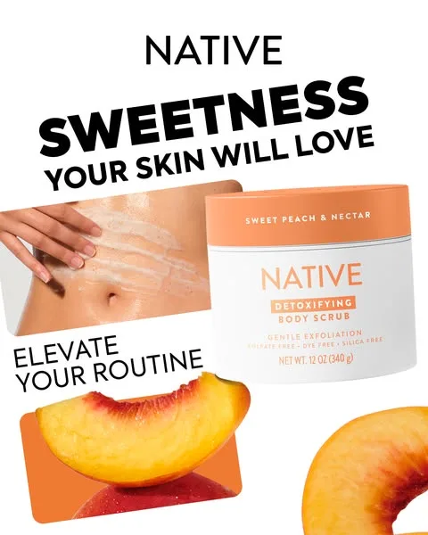 Native static image ad: Elevate your routine with Native Detoxifying Body Scrub! Gentle exfoliation for silky smooth skin. 💖🛀