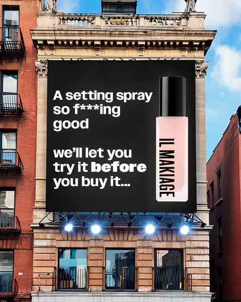 IL MAKIAGE static image ad: "My makeup lasted through the craziest 16-hour day, and I swear it looked EXACTLY the same at night! If you haven’t tried this setting spray yet,…