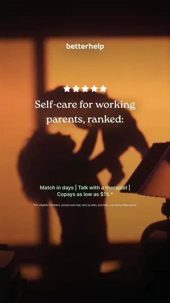 BetterHelp static image ad: Bronze: cold coffee. Silver: phone avoidance. Gold: saying no. Platinum: Therapy. BetterHelp—with insurance, many members pay $15 or less. Some pay…