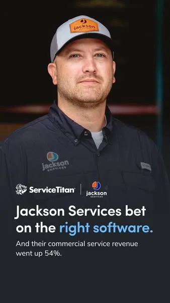 ServiceTitan static image ad: Learn how Jackson Services increased their revenue pacing from $5M to $25M+ with ServiceTitan.
