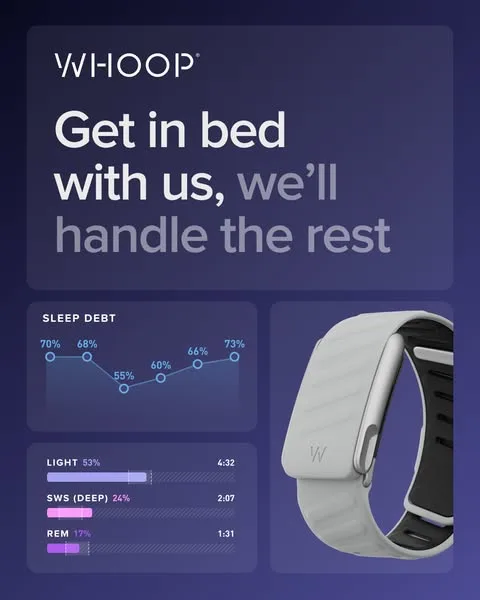 WHOOP static image ad: Understand your sleep data and build habits that improve how you feel.