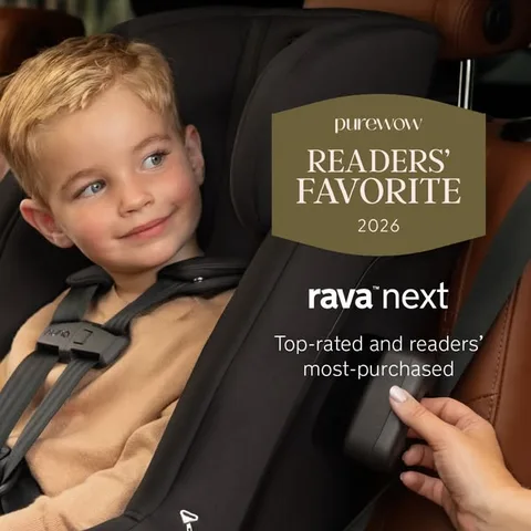 Nuna static image ad: Parents trust it. Readers voted for it. Find out what's to love about the RAVA next convertible car seat.