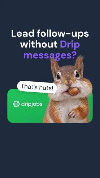 DripJobs static image ad: Typing a follow-up text for the hundredth time?