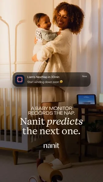 Nanit static image ad: Building your baby registry? Nanit is the most-awarded smart baby monitor—thanks to features like Breathing Motion Monitoring, and personalized…