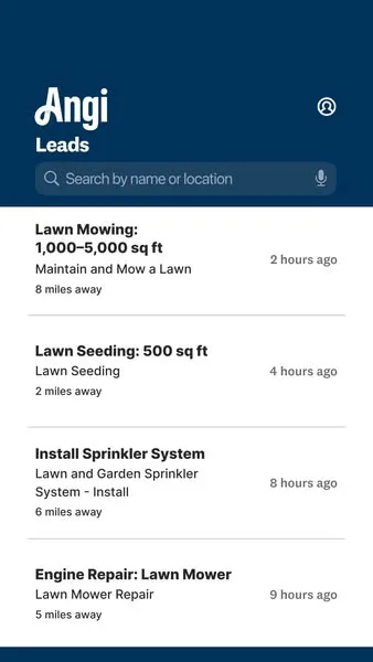 Angi static image ad: See lawn care leads in your local area for free. Only pay when customers choose you.