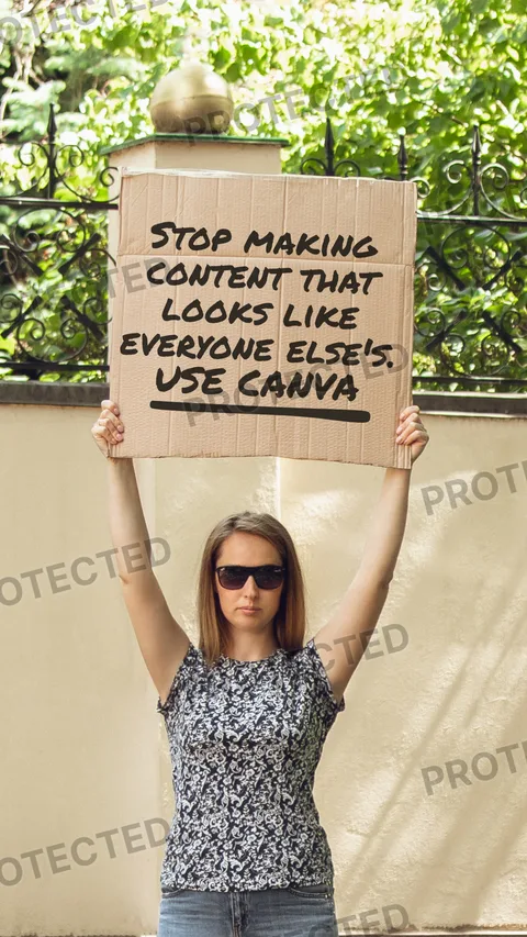 Canva static image ad: Why settle for generic AI content, when you can use Canva and make something truly your own? Best of all, it’s free.