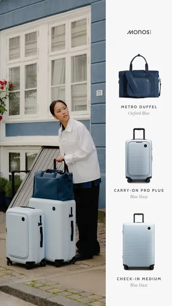 Monos static image ad: Luggage, bags, and travel accessories made for a lifetime of journeys. Wherever you go, go with Monos. Shop now: monos.com #ad